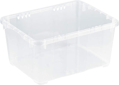 Grizzly Kleine Aufbewahrungsbox mit Deckel, 1,7 L transparente Box, 12er Set, belüftet, stapelbar, i