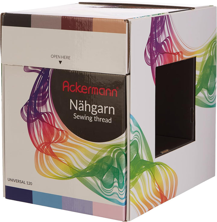 Ackermann Overlock Nähgarn-Box Universal Nähgarn, Stärke 120, 64x 1.000m (Kone) Sortiment, Farbenmix