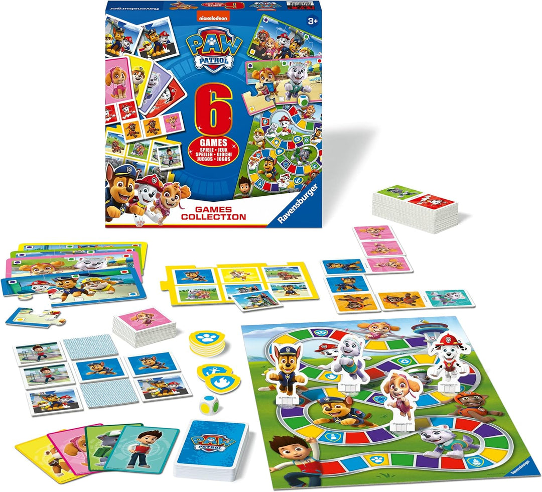 Ravensburger Paw Patrol 6-in-1 Games Compendium Set for Kids Age 3 Years Up
