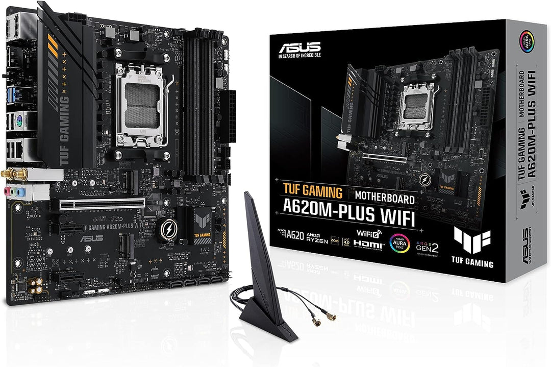 ASUS TUF GAMING A620M-PLUS WIFI Mainboard Sockel AMD A620 (Ryzen 7000, micro-ATX, DDR5 Speicher, PCI