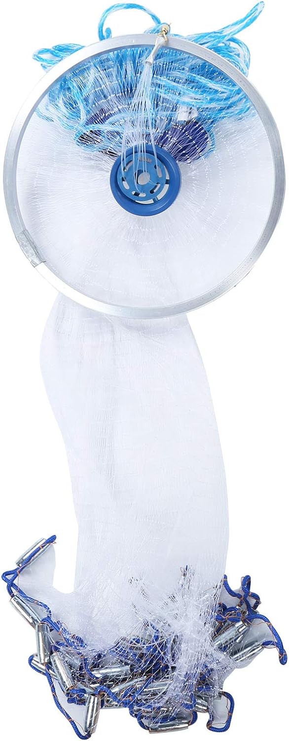 Wurfnetz Zum Fischen, Tragbares Fischernetz, Nylon Mesh Fischnetz zum Fangen von Angelnetz Angelzube
