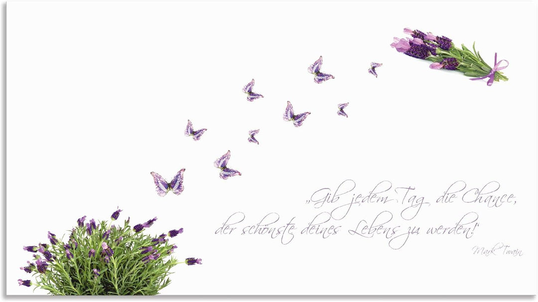 ARTland Spritzschutz Küche aus Alu für Herd Spüle 100x55 cm (BxH) Küchenrückwand mit Motiv Spruch Sc