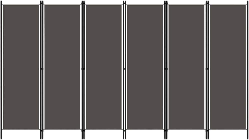 Tidyard 6tlg Raumteiler Trennwand Paravent Wand Anthrazit 300x180 cm