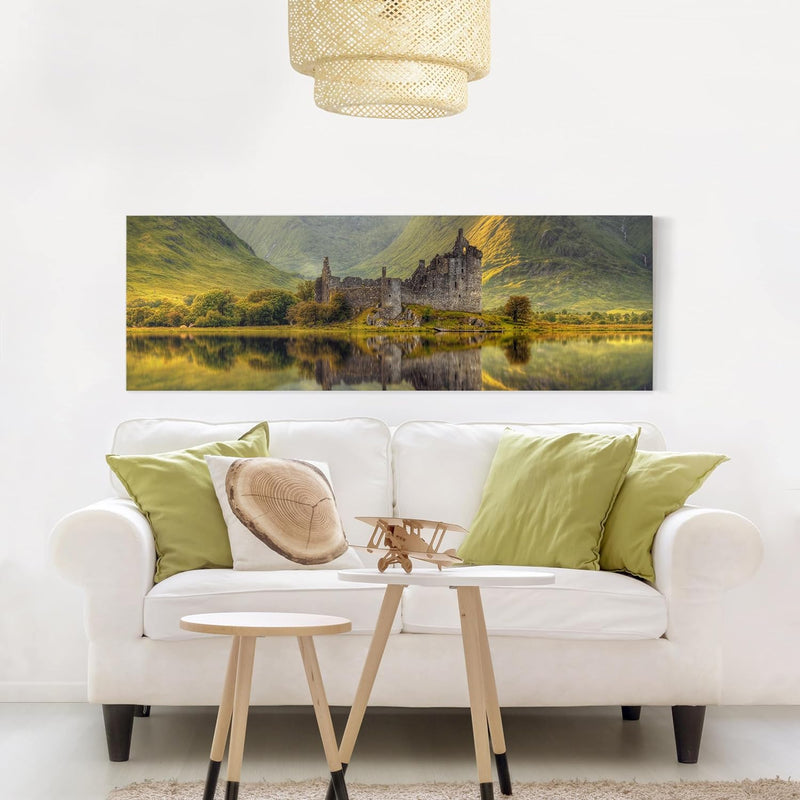 Bilderwelten Leinwandbild - Kilchurn Castle in Schottland - Panorama Quer, 40cm x 120cm, 40cm x 120c