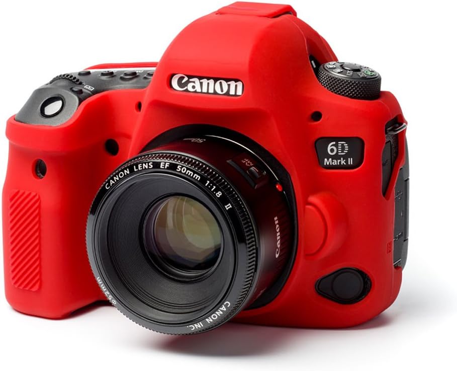 easyCover - Silikon Kameratasche - Schutz für Ihre Kamera - Canon 6D Mark II - Rot