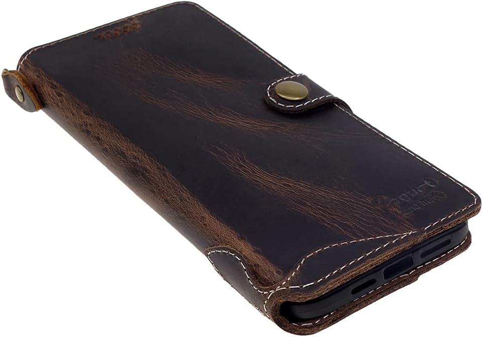 Yogurt Lederhülle für iPhone 13 Pro, Hülle Ledertasche Echtleder Case Handyhülle für iPhone 13 Pro,