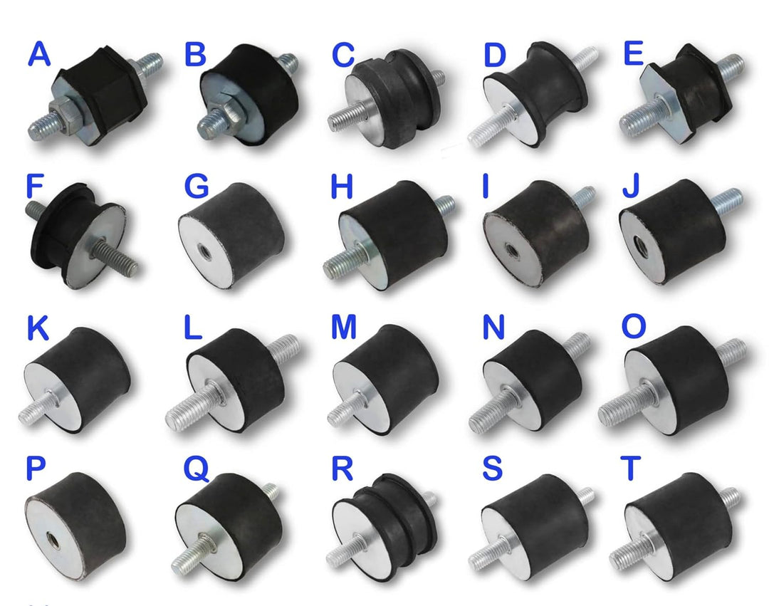 4x Gummipuffer Anti-Vibartion Schwingungsdämpfer Silentblock Maschinenfüsse Metall Gewinde ((P) M12