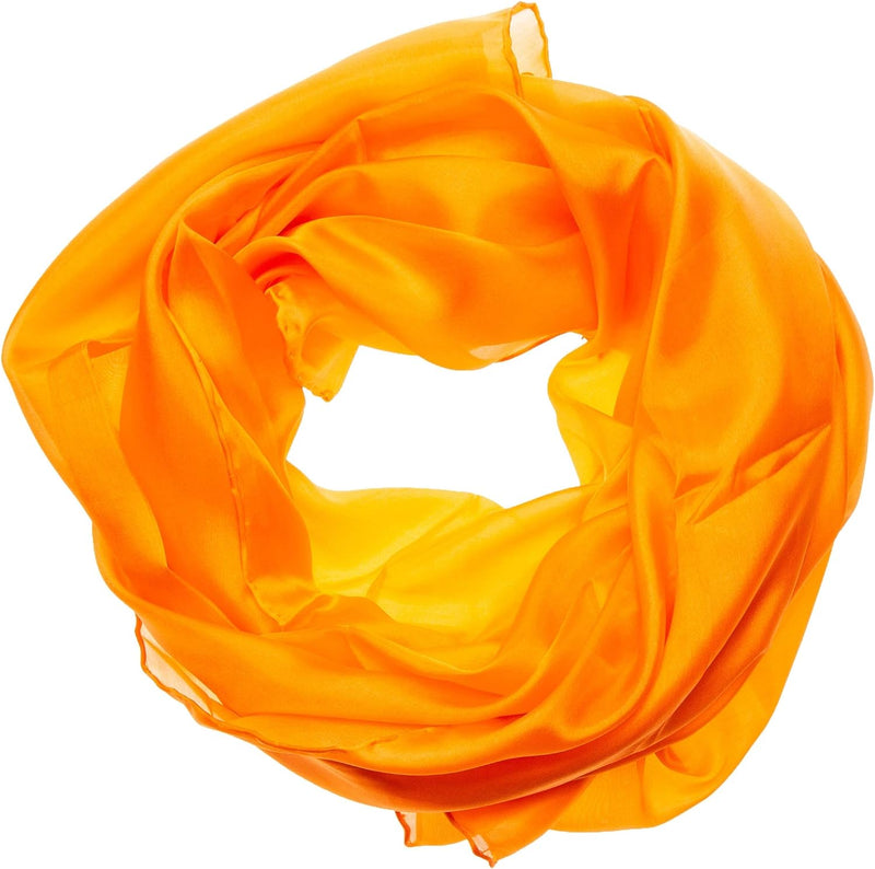 Tinitex Seidenschal Halstuch Schal XXL Mandarine Orange Seide 180x90cm