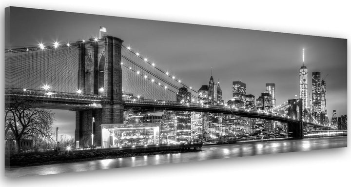 Feeby Vlies Leinwandbild Manhattan New York NYC USA 150x60 cm Wanddeko Design Kunstdruck Zimmerdeko