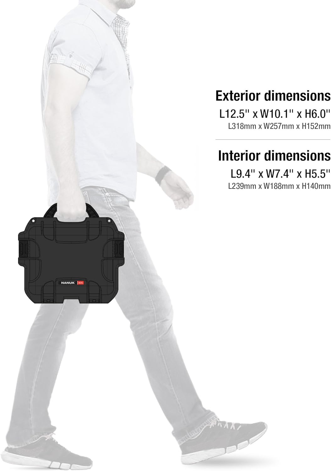 Nanuk 905 Wasserdichter Hartschalenkoffer Mit Gepolsterten Trennwänden - Schwarz Gepolsterte Trennwa