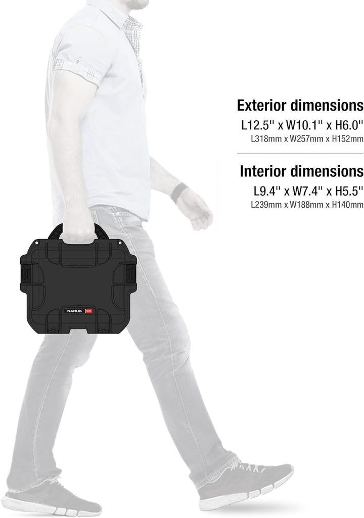 Nanuk 905 Wasserdichter Hartschalenkoffer Mit Gepolsterten Trennwänden - Schwarz Gepolsterte Trennwa