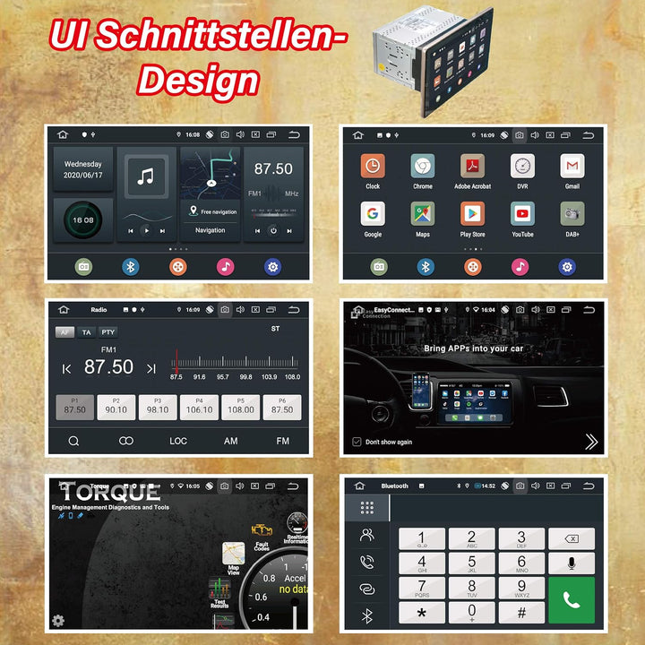Amaseaudio Android 10 Autoradio, DSP+, 10.1" 90 gedreht Touchscreen, 2 Din für Universal, DSP+, Unte