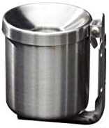 Kipp-Wandaschenbecher aus Edelstahl, 1 L, 110 x 120 mm, Sicherheitsaschenbecher für Gastronomie und