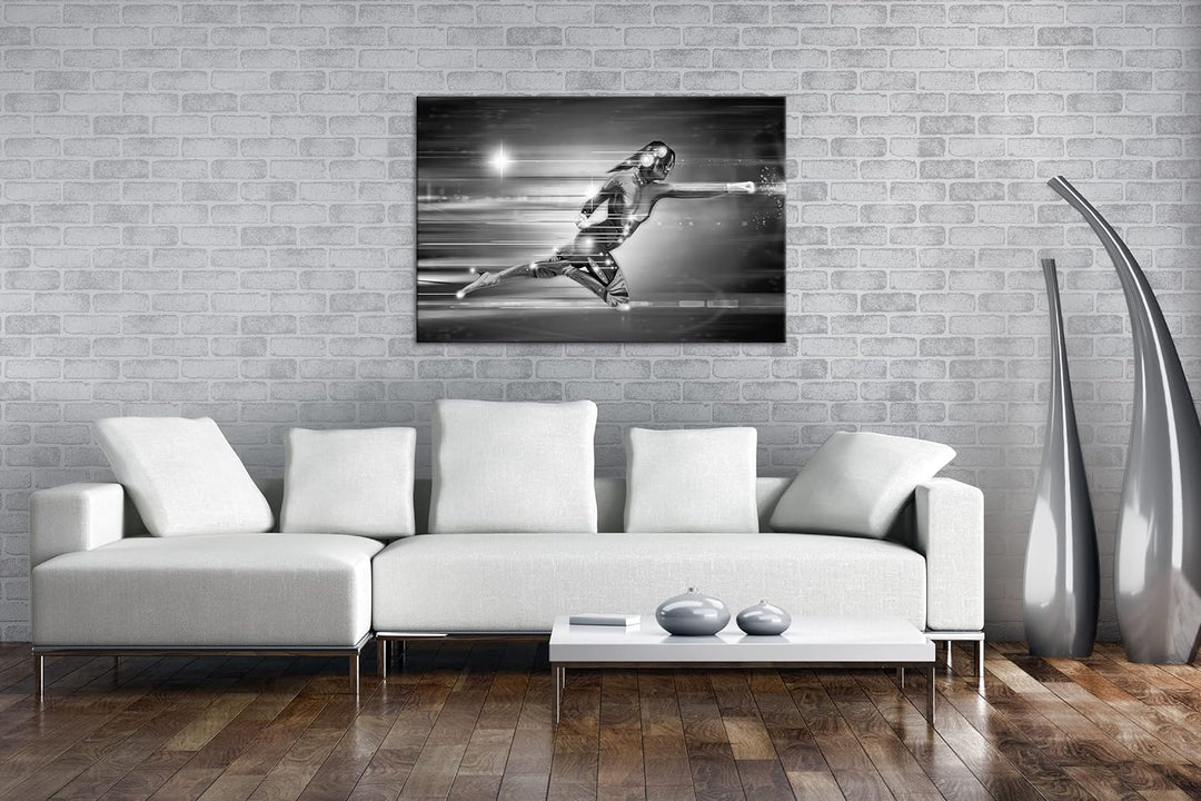 deyoli Geschwindigkeit der Cyber-Suprheldin Effekt: Schwarz&Weiss,Format: 80x60 als Leinwandbild, Mo