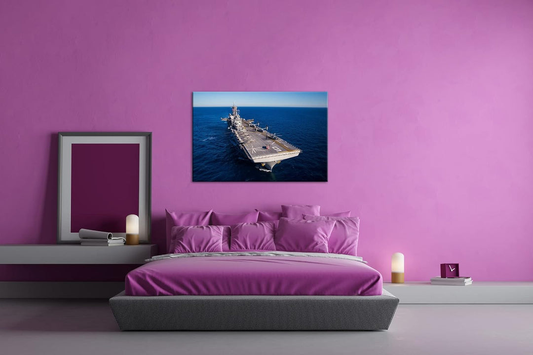 deyoli Flugzeugträger Format: 100x70 als Leinwand, Motiv fertig gerahmt auf Echtholzrahmen, Hochwert