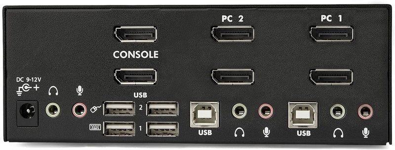 StarTech.com 2 Port Dual DisplayPort USB KVM Switch mit Audio - DisplayPort Desktop KVM Umschalter m