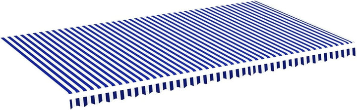 Gecheer Markisenbespannung Sonnenschutz Markisenstoff Markisentuch Markise Blau und Weiss 6x3,5 m