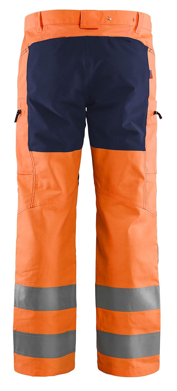 Blaklader 158518115389D92 Arbeitshose mit Stretch, High Vis Orange/Marineblau, Grösse D92