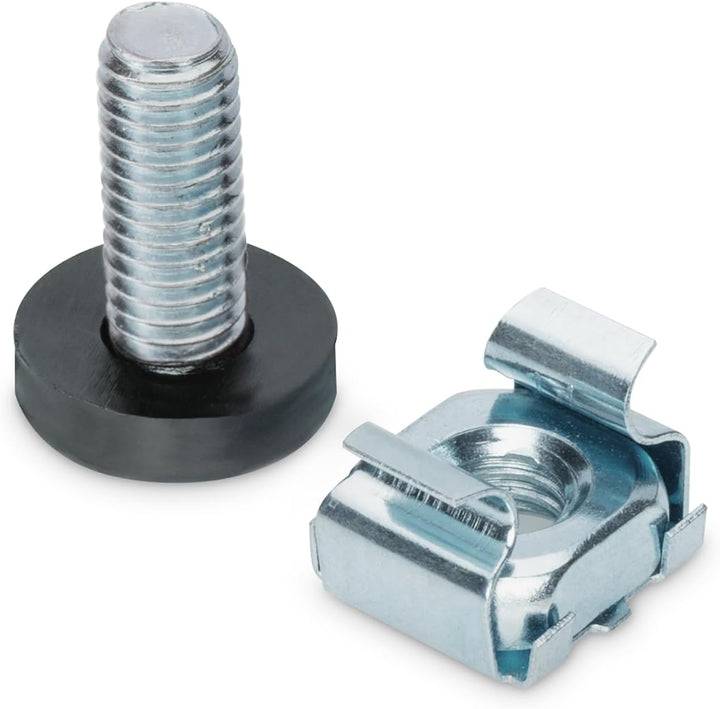 DIGITUS M6 Schrauben & Käfigmuttern – 100 Stück Set – Für 19-Zoll & 10-Zoll Schränke + Klettband für