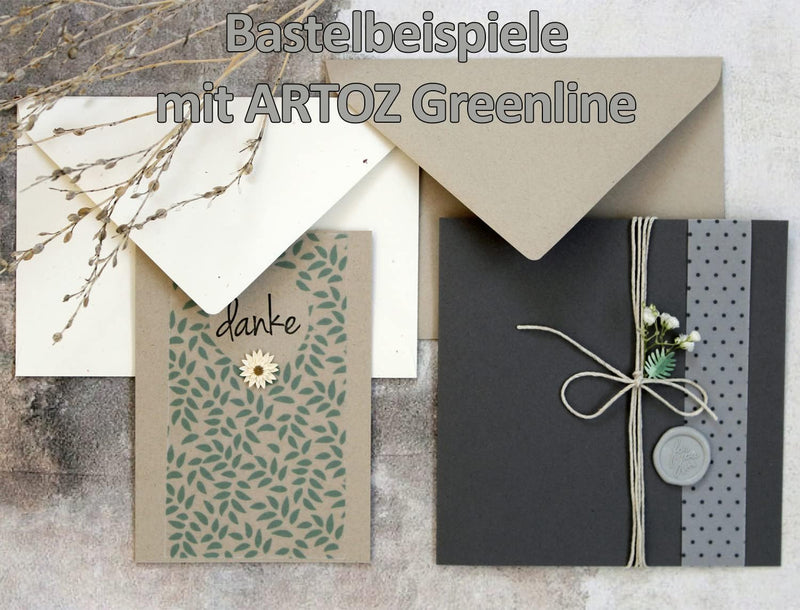 ARTOZ 50x Doppelkarten DIN A5 - Farbe: birch (weiss/cremeweiss) - 14,8 x 21,0 cm - hochdoppelt - Ser