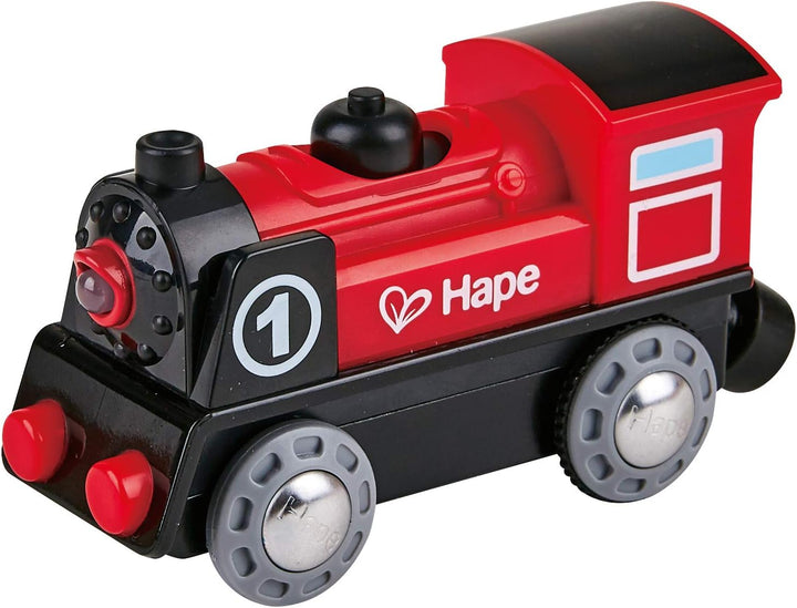 Hape E3707 Eisenbahnwelt Grosses Schienenausbauset, 24 Teile, ab 3 Jahren & E3703 Eisenbahn Batterie