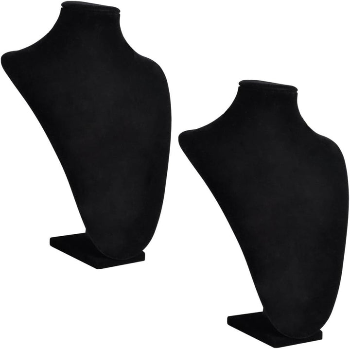 Tidyard 2 Stück. Schmuckbüste Schmuckhalter Kettenhalter Schmuckständer, Flanell, Schwarz, 23 x 11,5