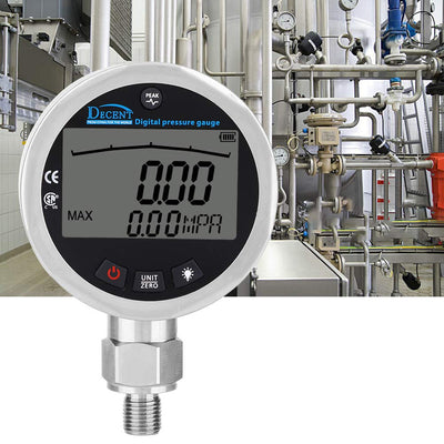 Digital Manometer G 1/4 Verbinder, Öl Gas Wasser Manometer 400BAR 0-40Mpa 10000PSI