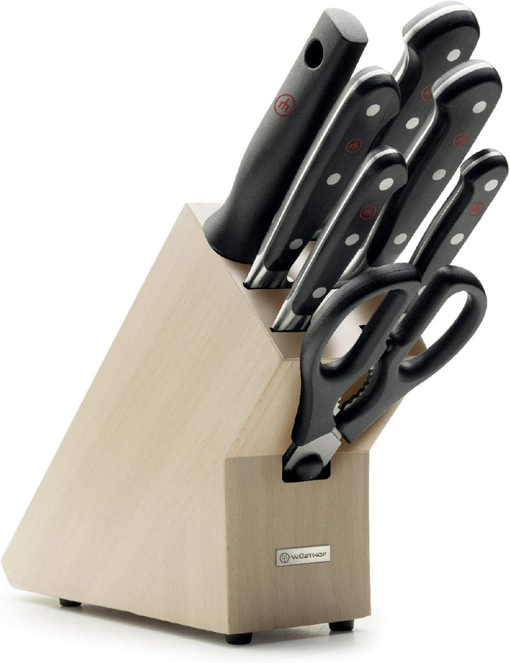 WÜSTHOF Classic Messerblock mit 7 Artikeln 7-teilig Helle Buche, 7-teilig Helle Buche