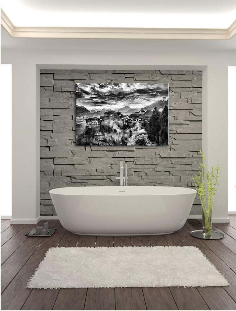 Pixxprint Gigantisches Dorf in China als Leinwandbild/Grösse: 100x70 / Wandbild/Kunstdruck/fertig be