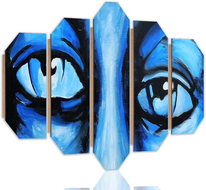 Deco Panel 5 Paneele Deko Wand Kunst Augen Blau 100x70 cm Deko Paneel 100x70 cm Blau_A, Deko Paneel