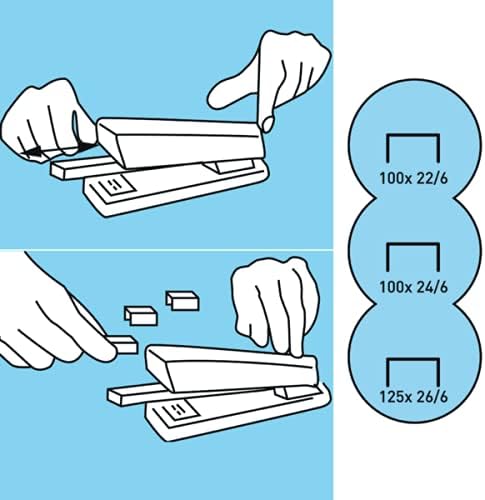 PETRUS 44784 Heftgerät für Büro, klassisch, Modell 2001, Schwarz, Schwarz