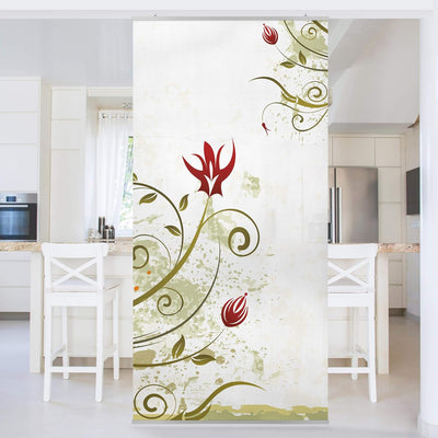 Bilderwelten Raumteiler Fire Flower 250x120cm inkl. transparenter Halterung 250x120cm incl. transpar