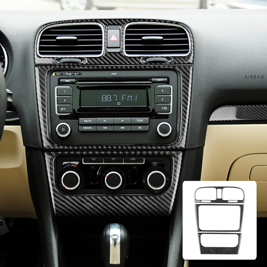 KUNGKIC 3 stücke Auto Zentrale Bedienfeld Rahmen Luftauslass Aufkleber Innenverkleidung für Volkswag