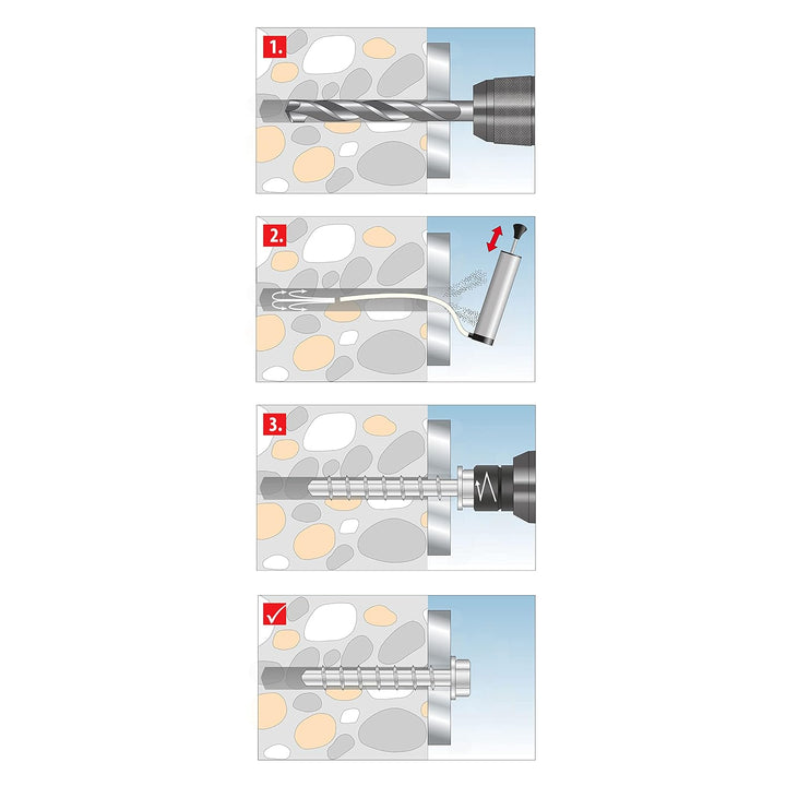 TOX Schraubanker Sumo Max 1 KB 8x100 mm, Sechskantkopf, Stahl verzinkt, für verschiedene Einbautiefe