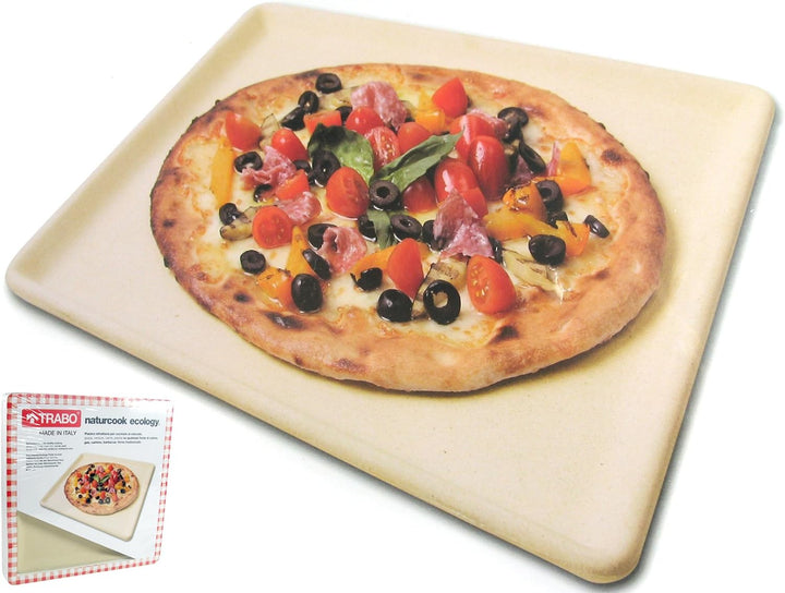 Trabo My Cooking Naturcook Feuerfeste Platte, Ton, Beige, 35 x 34.5 cm, Höhe 2.5 cm