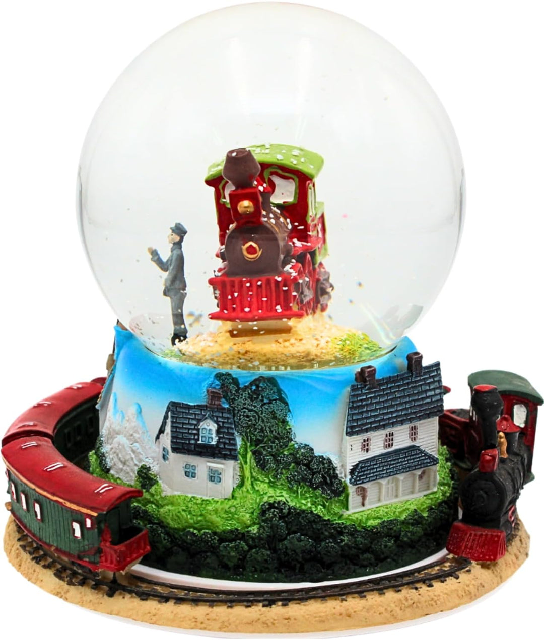 Schneekugel mit beweglichem Zug und Spielwerk, Melodie: Oh Susanna, Masse: H/Ø ca. 17 x 15 cm 17 cm,