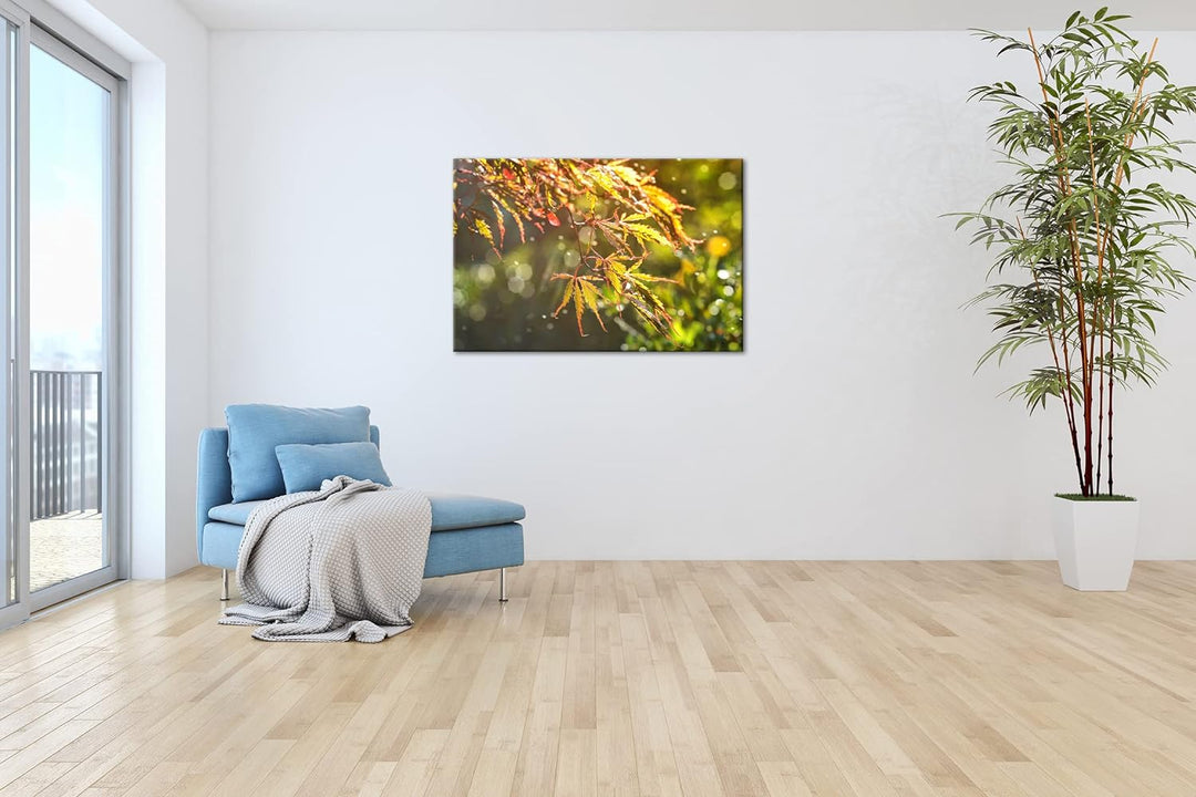 deyoli Ahornblätter im Herbst Format: 80x60 als Leinwand, Motiv fertig gerahmt auf Echtholzrahmen, H