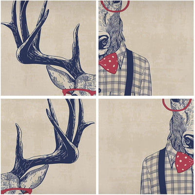 Wandbilder Dekoration Wohnzimmer Charakter Hirsch Illustration hipster Bilder auf Leinwand 120x50cm