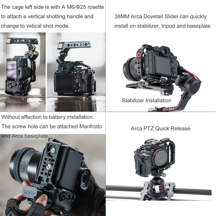 TILTA TA-T30-FCC-B-2 Camera Cage für Sony A7M4 A7 IV Alpha A1 A9 II Alpha 7 IV Kamera Käfig Support