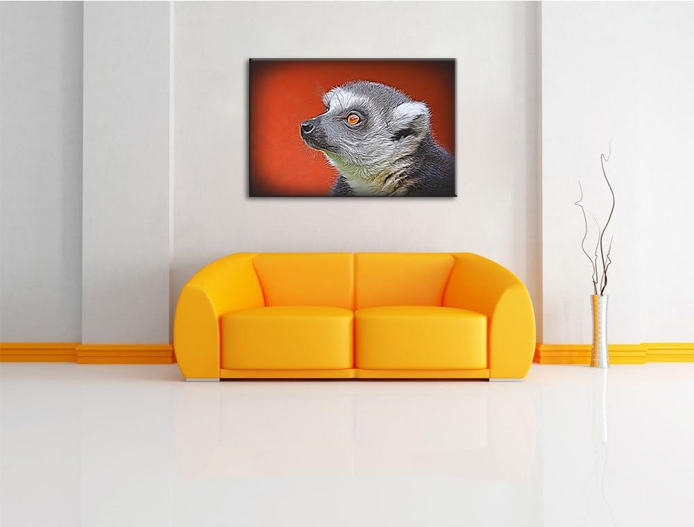 wachsamer Katta Deluxe Format: 100x70 cm auf Leinwand, XXL riesige Bilder fertig gerahmt mit Keilrah