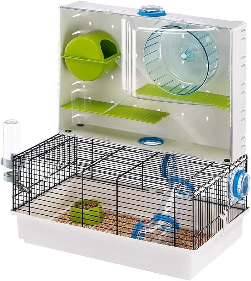 Ferplast Hamsterkäfig, OLIMPIA Nagerkäfig, Kleintierkäfig, Hamsterzubehör inklusive, 46 x 30 x h 54