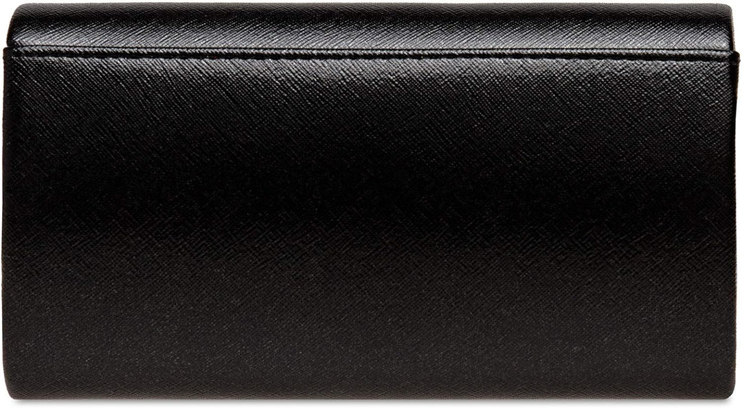 Caspar TA509 Damen Metallic Clutch Tasche mit ausgefallenem Strass Dekor Einheitsgrösse Schwarz, Ein
