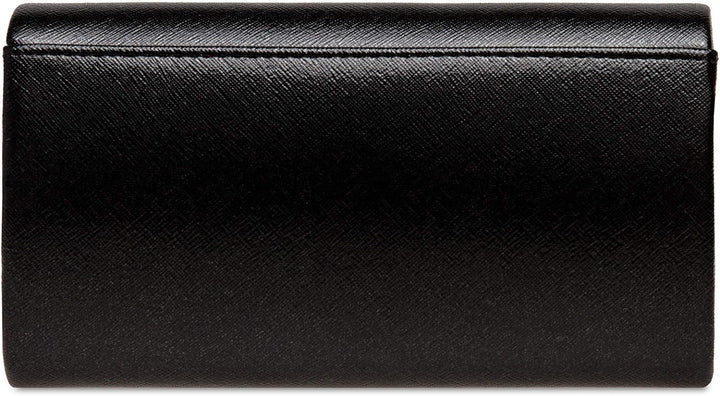 Caspar TA509 Damen Metallic Clutch Tasche mit ausgefallenem Strass Dekor Einheitsgrösse Schwarz, Ein