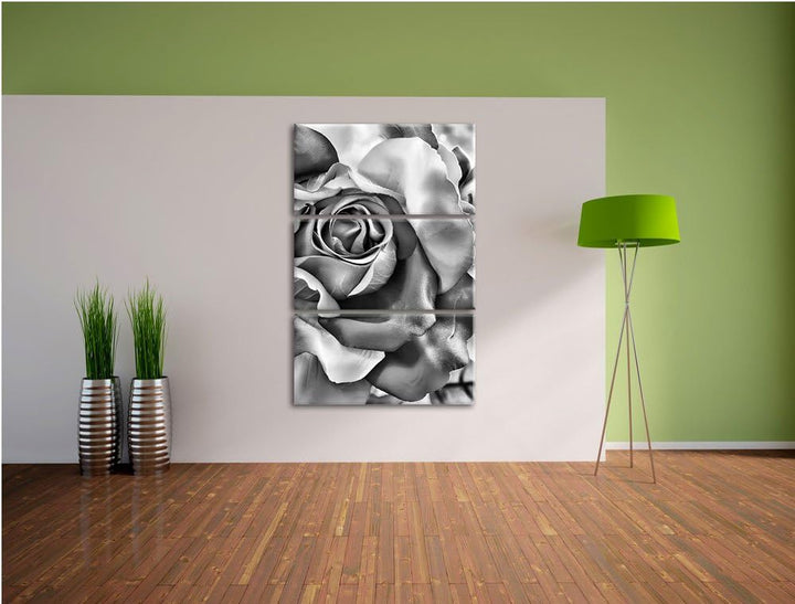 Pixxprint Bunte Rosen als Leinwandbild/Grösse: 3 Teilig (120x80) cm/Wandbild/Kunstdruck/fertig bespa