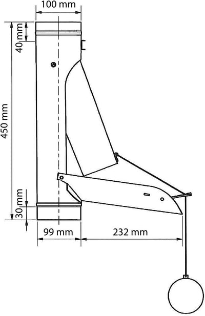 Florantia Regenwasserklappe Kupfer automatisch mit Schwimmer DN 100 inkl. Adapter Regenrohrklappe mi