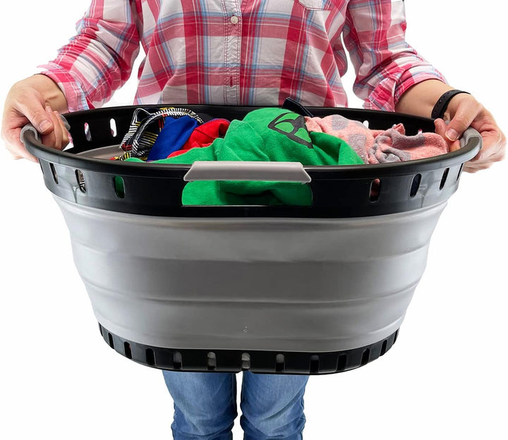 SAMMART 25 l zusammenklappbarer Wäschekorb aus Kunststoff – faltbarer Pop-Up-Aufbewahrungsbehälter/O