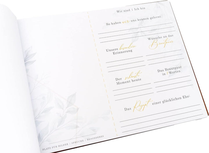 Hochzeitideal – Personalisierbares Gästebuch Hochzeit Benita E507 mit 40 Seiten I Hochzeit Gästebuch