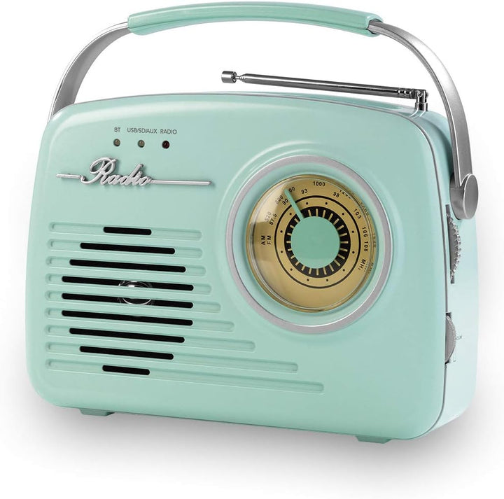 EASYmaxx Design Radio | Tragbares Radio im angesagten 50's Retro Style | Mit Bluetooth®-Technologie,