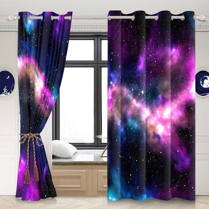 Renaiss 107x245cm Sternenhimmel Fenstervorhänge für Kinder Teens Erwachsene Schlafzimmer Wohnzimmer