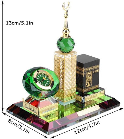 Hztyyier Kristall Sammlerfiguren für Wohnkultur Muslim Kaaba Clock Tower Modell für Desktop Ornament